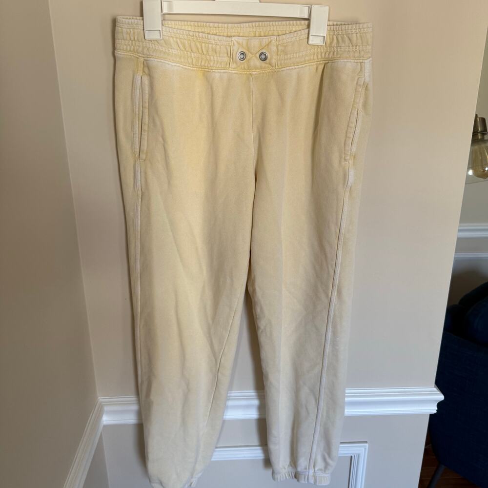 Aerie Faded Butter Yellow Loungewear Casual Big Chill Joggers-Missing Drawstring - Picture 3 of 8